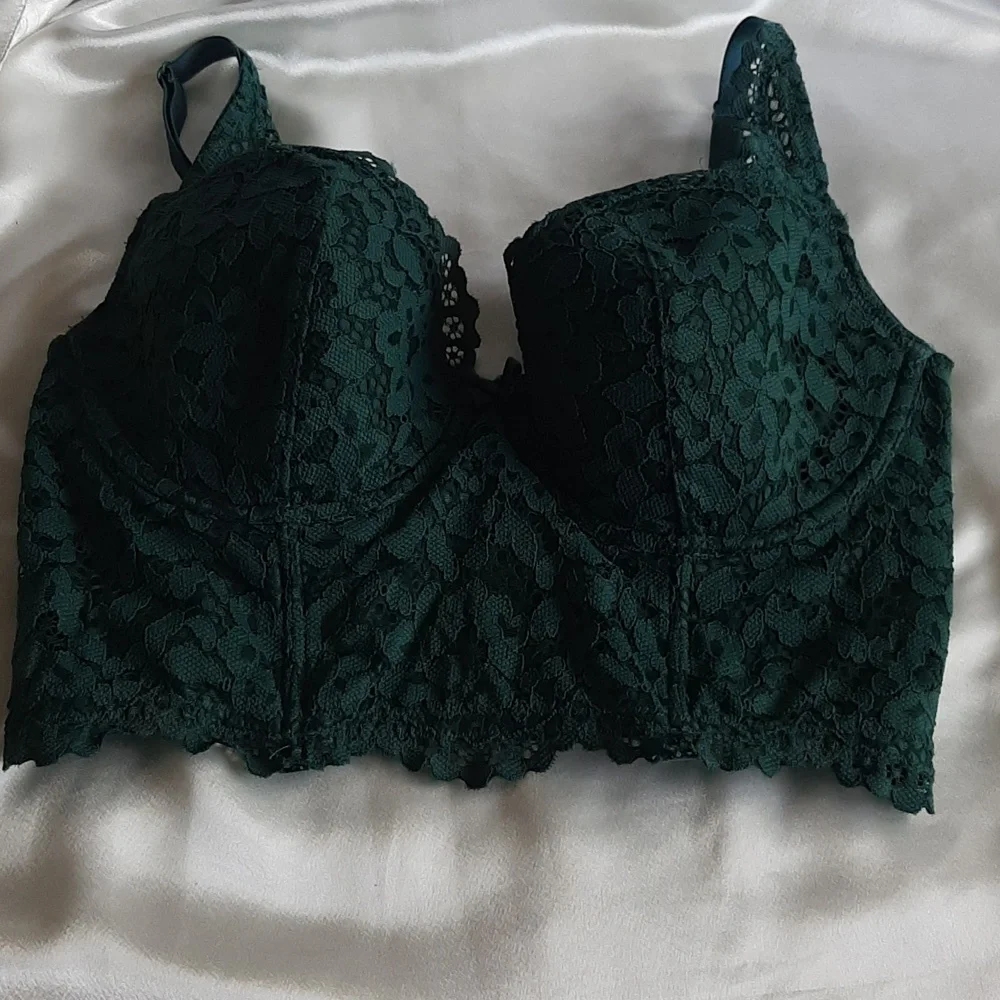 Victoria's Secret bra. Corsett lace. Size 36C.  Dark green.  Adjustable … - Picture 10 of 15